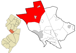 Mercer County New Jersey incorporated and unincorporated areas Hopewell Township highlighted